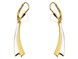 Unbranded 9ct-Two-Colour-Gold-Sabre-Drop-Earrings--071213