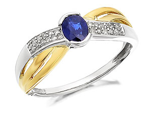Unbranded 9ct Two Colour Gold Sapphire And Diamond