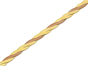 Unbranded 9ct Two Colour Gold Three Stranded Herringbone