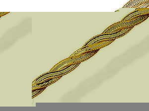 Unbranded 9ct Two Colour Gold Twined Herringbone Bracelet