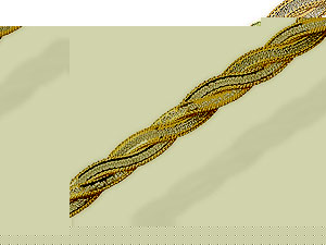 Unbranded 9ct Two Colour Gold Twined Herringbone Bracelet
