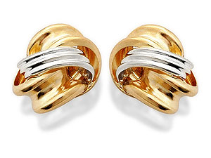 Unbranded 9ct-Two-Colour-Gold-Twist-Stud-Earrings-070160