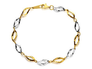 Unbranded 9ct-Two-Colour-Gold-Twisted-Link-Bracelet-076414
