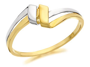 Unbranded 9ct Two Colour Gold Twisted Strand Ring - 181956
