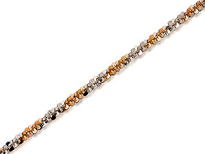 Unbranded 9ct Two Colour Gold Twisty Sparkly Necklace