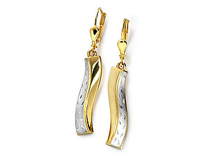 Unbranded 9ct Two Colour Gold Wave Earrings - 071113