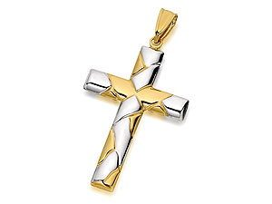 Unbranded 9ct Two Colour Gold Weave Pattern Crucifix -