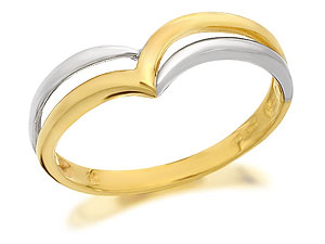 Unbranded 9ct Two Colour Gold Wishbone Ring - 181936