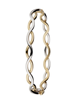 Unbranded 9ct Two Tone Plaited Bangle