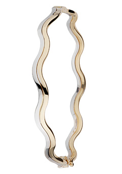 Unbranded 9ct Two Tone Wave Bangle