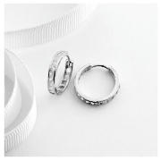 Unbranded 9CT WG CZ SINGLE ROW HOOP EARRINGS