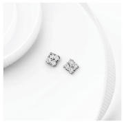 Unbranded 9CT WG CZ SQUARE STUD EARRINGS