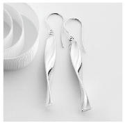 Unbranded 9CT WG LARGE TWIST DROP EARRINGS