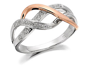 Unbranded 9ct White And Rose Gold Diamond Ring 5pts -