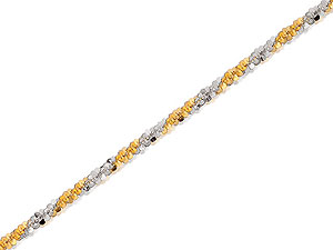 Unbranded 9ct White and Yellow Gold 41cm, 1mm Wide Sparkly