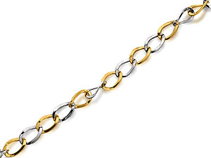 Unbranded 9ct White And Yellow Gold Curb Link Bracelet