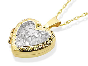 Unbranded 9ct White and Yellow Gold Locket and Chain 187442