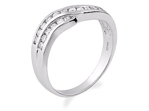 Unbranded 9ct White Gold 1/3 Carat Diamond Half Eternity Ring 047935-J