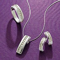 9ct. White Gold 1/3ct. Channel Set Diamond Ring