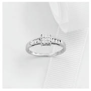 Unbranded 9ct white gold 1/4 carat diamond ring