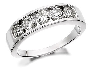 Unbranded 9ct White Gold 1.5 Carats Five Diamond Ring -