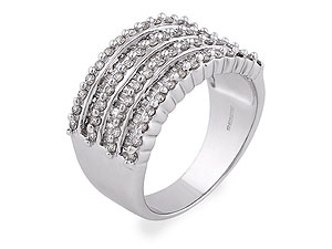 Unbranded 9ct White Gold 1 Carat Diamond Band Ring - 046831
