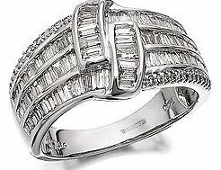 Unbranded 9ct White Gold 1 Carat Diamond Knot Band Ring -