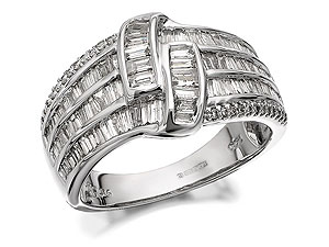 Unbranded 9ct White Gold 1 Carat Four Band Knot Diamond