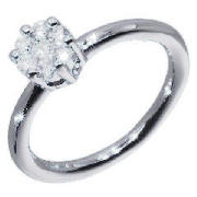 Unbranded 9CT WHITE GOLD 25PT DIAMOND INVISIBLE SET RING, P