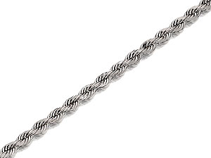 Unbranded 9ct White Gold 2mm Wide Rope Necklace 18`