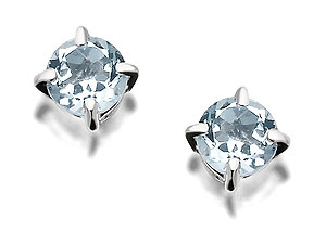 Unbranded 9ct White Gold And Aquamarine Earrings - 070616