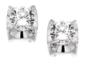 Unbranded 9ct White Gold And Cubic Zirconia Architectural