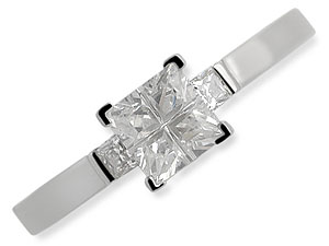 Unbranded 9ct White Gold and Cubic Zirconia Ring 185945-J