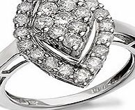 Unbranded 9ct White Gold And Diamond Cluster Ring 1/2ct -