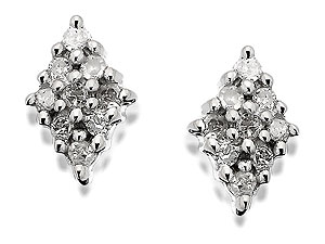 Unbranded 9ct White Gold And Diamond DiamondShape Cluster