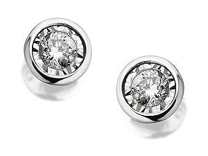 Unbranded 9ct White Gold And Diamond Earrings 10pts per
