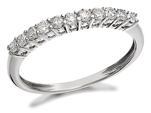 Unbranded 9ct-White-Gold-And-Diamond-Half-Eternity-Ring--0.33ct-046657