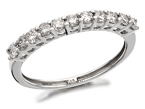 Unbranded 9ct White Gold And Diamond Half Eternity Ring