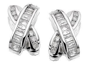 Unbranded 9ct White Gold And Diamond Kiss Earrings 33pts