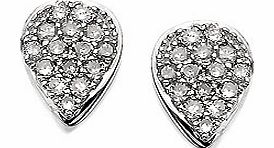 Unbranded 9ct White Gold And Diamond Peardrop Earrings