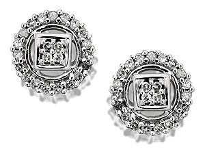 Unbranded 9ct White Gold And Diamond Round And Square