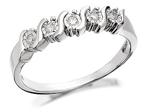 Unbranded 9ct White Gold And Diamond Swirl Ring 5pts -