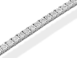 Unbranded 9ct-White-Gold-and-Diamond-Tennis-Bracelet--049829