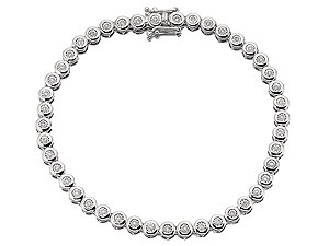 Unbranded 9ct White Gold And Diamond Tennis Bracelet