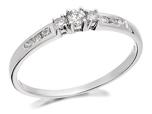 Unbranded 9ct White Gold And Diamond Trilogy Ring 0.25ct