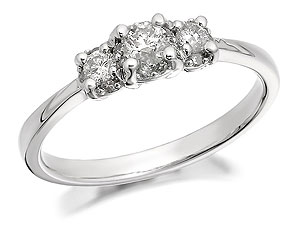 Unbranded 9ct White Gold And Diamond Trilogy Ring 1/3ct -
