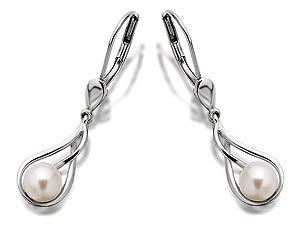 Unbranded 9ct White Gold And Freshwater Pearl Drop