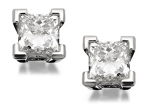 Unbranded 9ct White Gold And Princess Cut Diamond