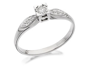 Unbranded 9ct White Gold And Square Set Diamond Ring