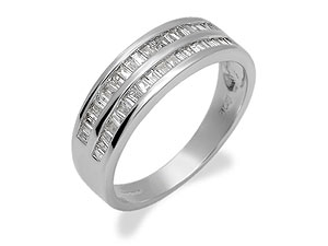 Unbranded 9ct-White-Gold-Baguette-Cut-Diamond-Half-Eternity-Ring--0.5ct-046827